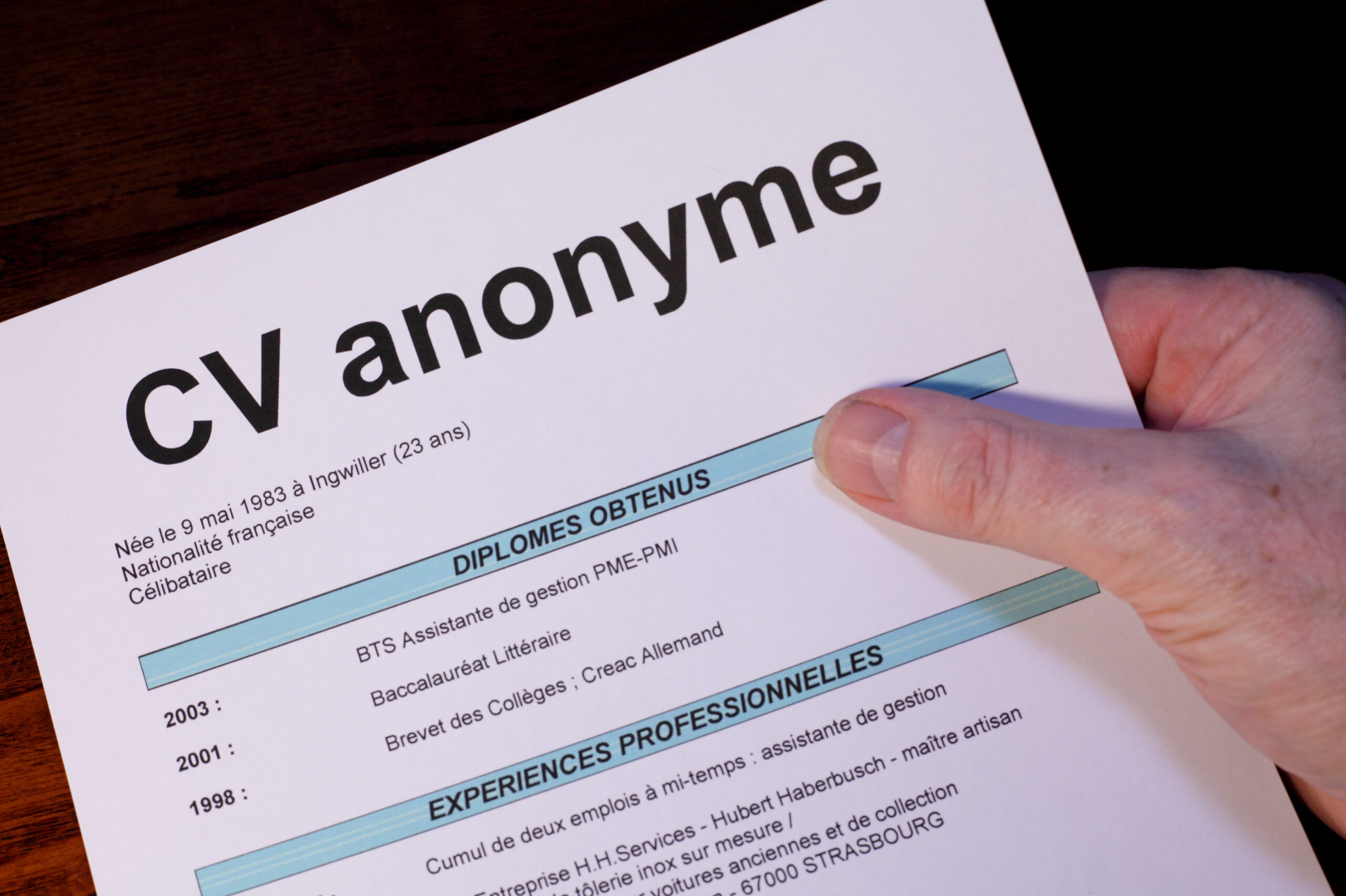 Mettre en place le CV anonyme